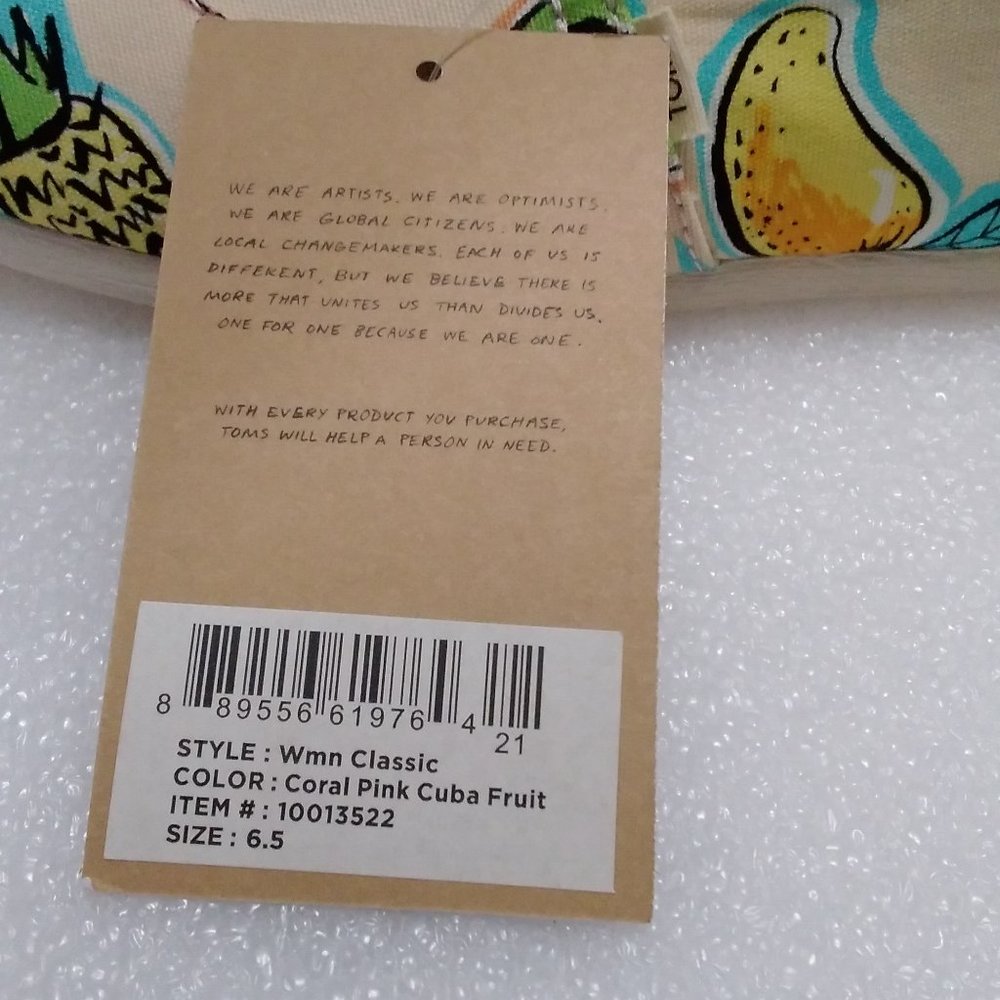 TOMS CLASSIC CORAL PINK CUBA SIZE-6.5  COD/88 - Picture 2 of 12